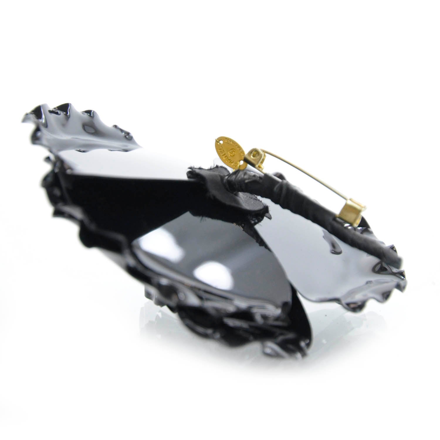Chanel Camellia Flower Brooch Black 3 of 4