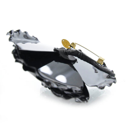 Chanel Camellia Flower Brooch Black 3 of 4