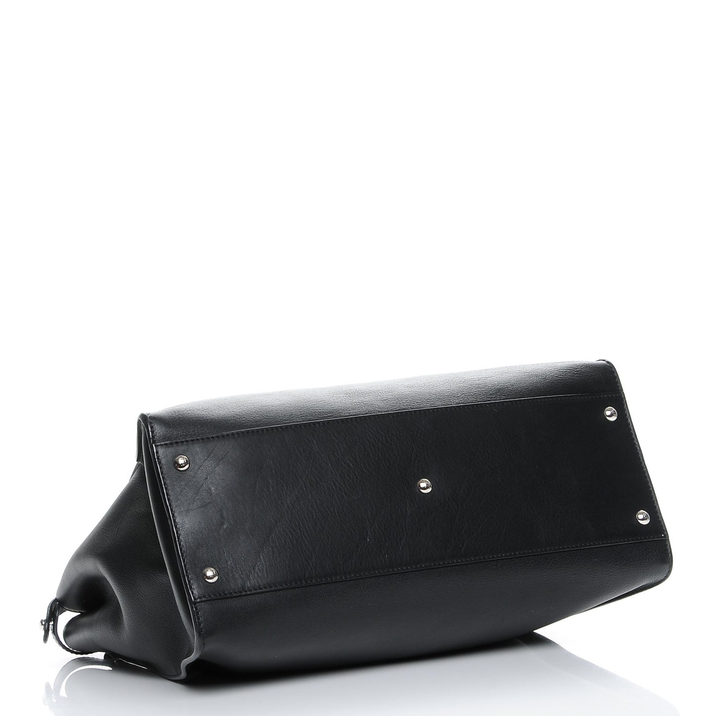 Vitello Dolce Shiny Nappa Large Peekaboo Iconic Satchel Black Camelia
