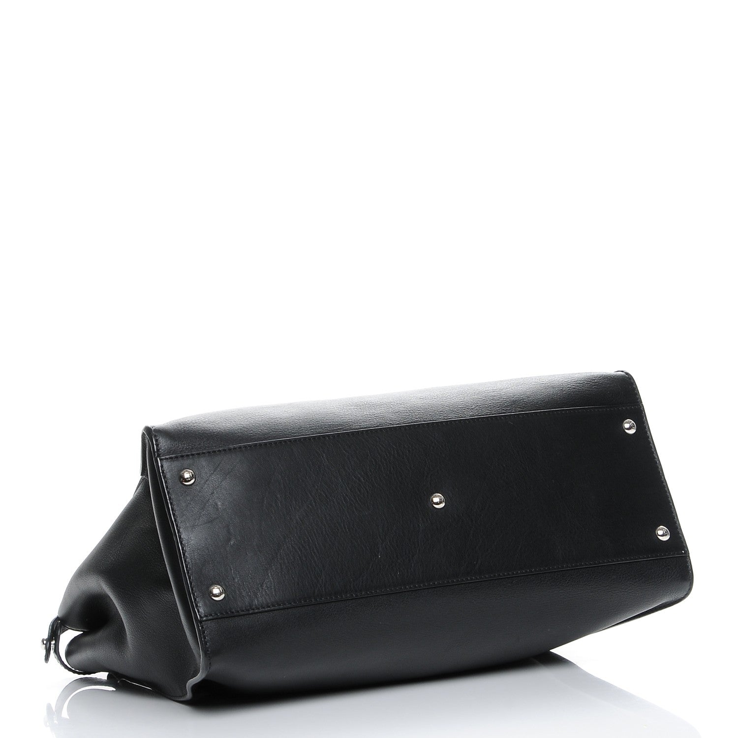 Fendi Vitello Dolce Shiny Nappa Large Peekaboo Iconic Satchel Black Camelia 4 of 8