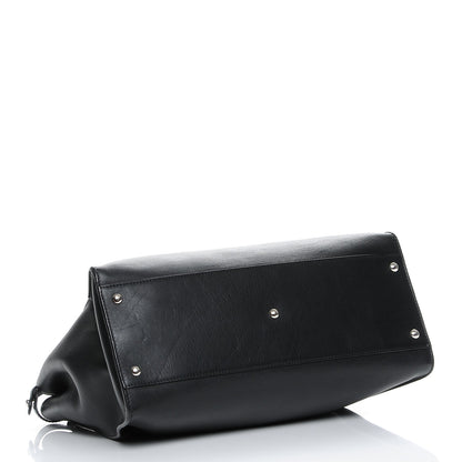 Fendi Vitello Dolce Shiny Nappa Large Peekaboo Iconic Satchel Black Camelia 4 of 8