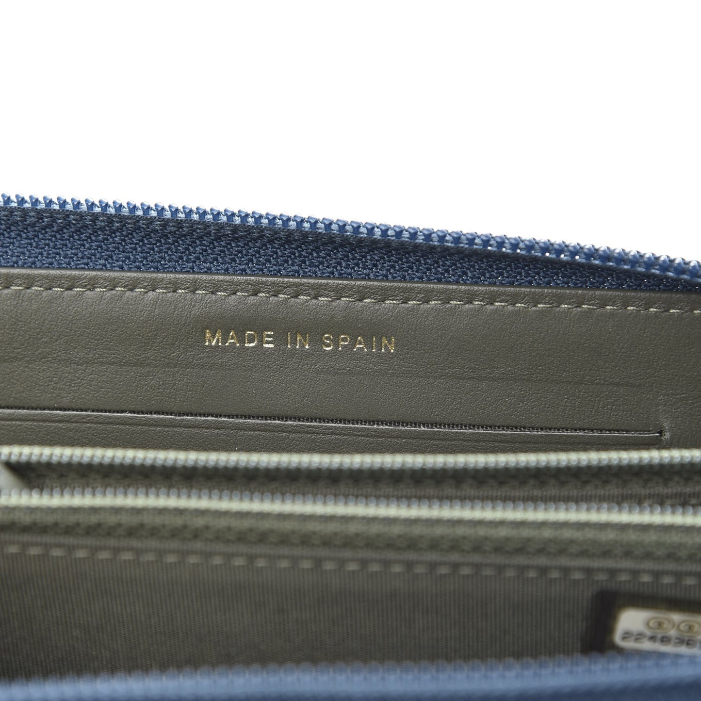 Caviar Quilted Boy Small Zip Around Wallet Blue