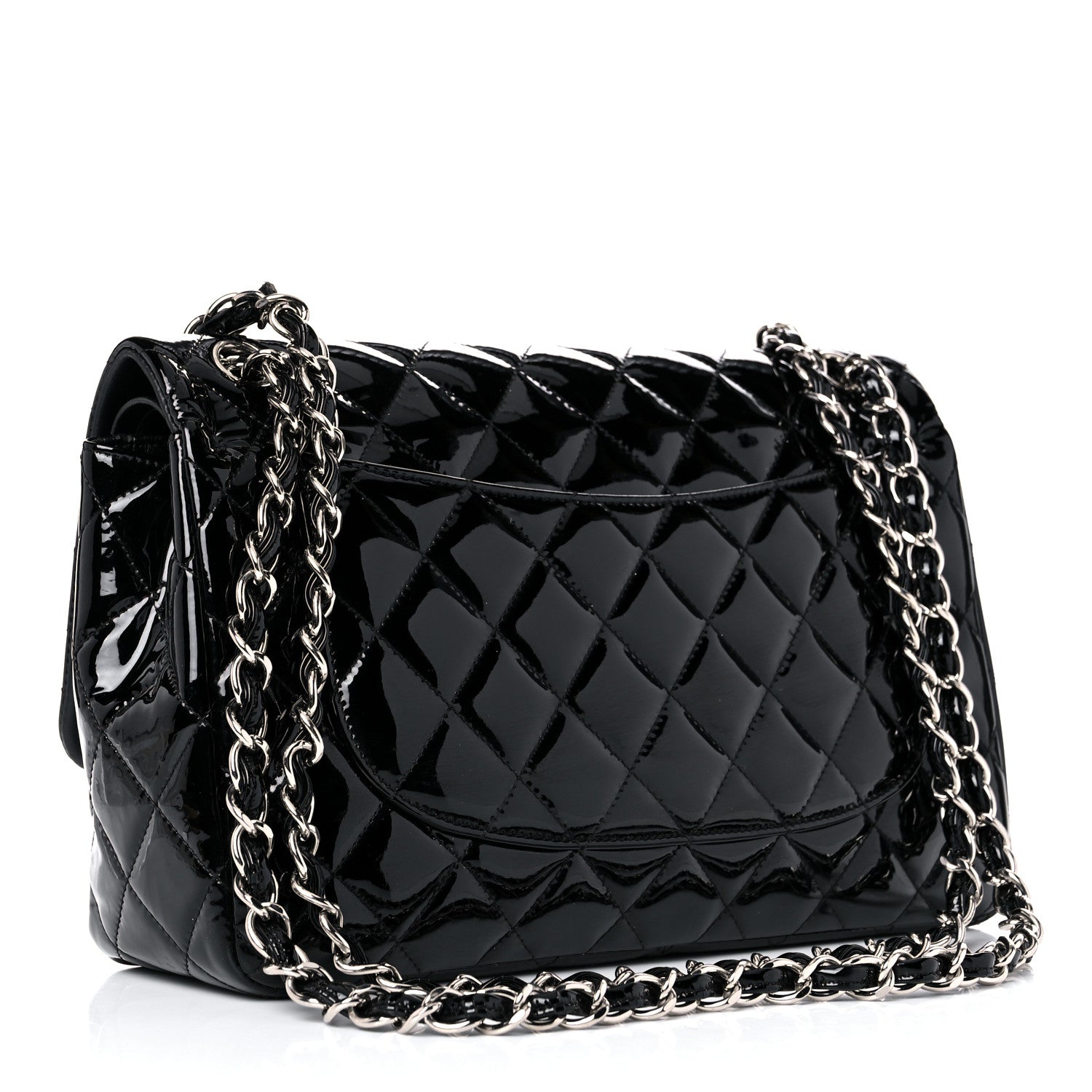 Chanel Patent Quilted Jumbo Double Flap Black 3 of 16