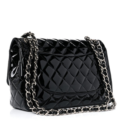 Chanel Patent Quilted Jumbo Double Flap Black 3 of 16