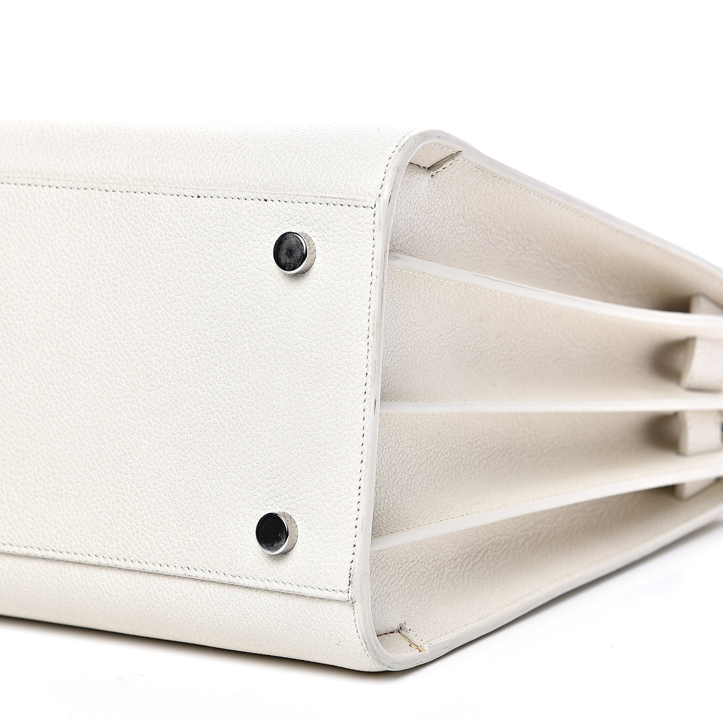 Grained Calfskin Small Sac De Jour Dove White