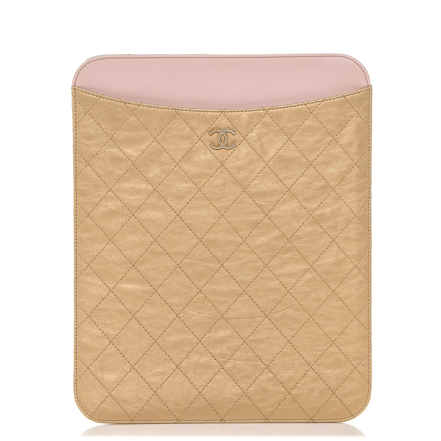Metallic Calfskin Brilliant iPad Case Gold