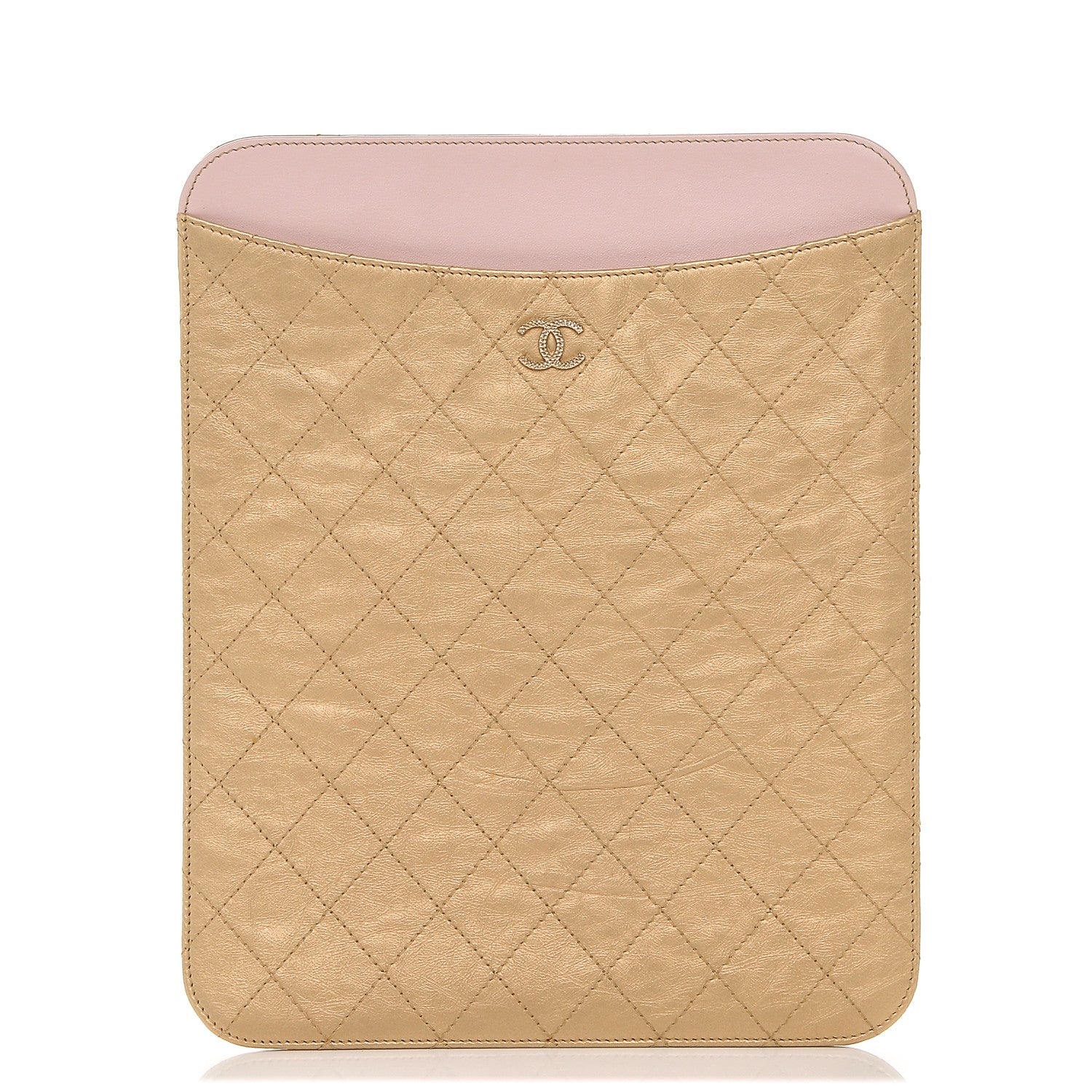 Chanel Metallic Calfskin Brilliant iPad Case Gold 1 of 8