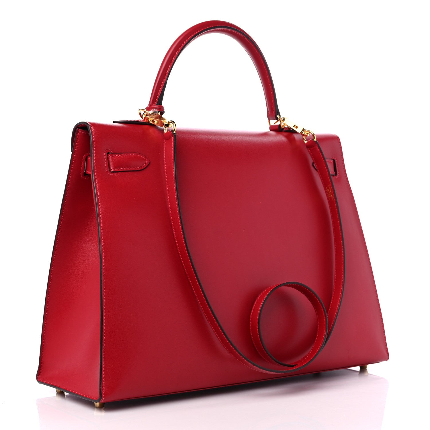 Hermes Tadelakt Kelly Sellier 35 Rouge Vif 3 of 9