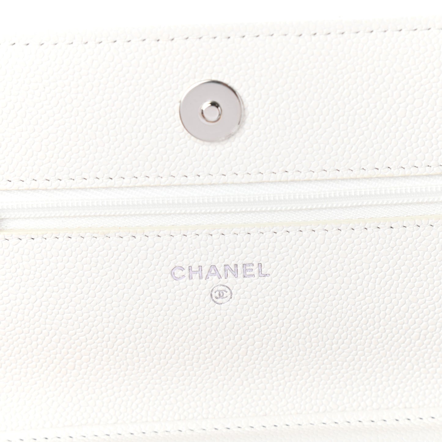 Caviar Quilted Wallet On Chain WOC White