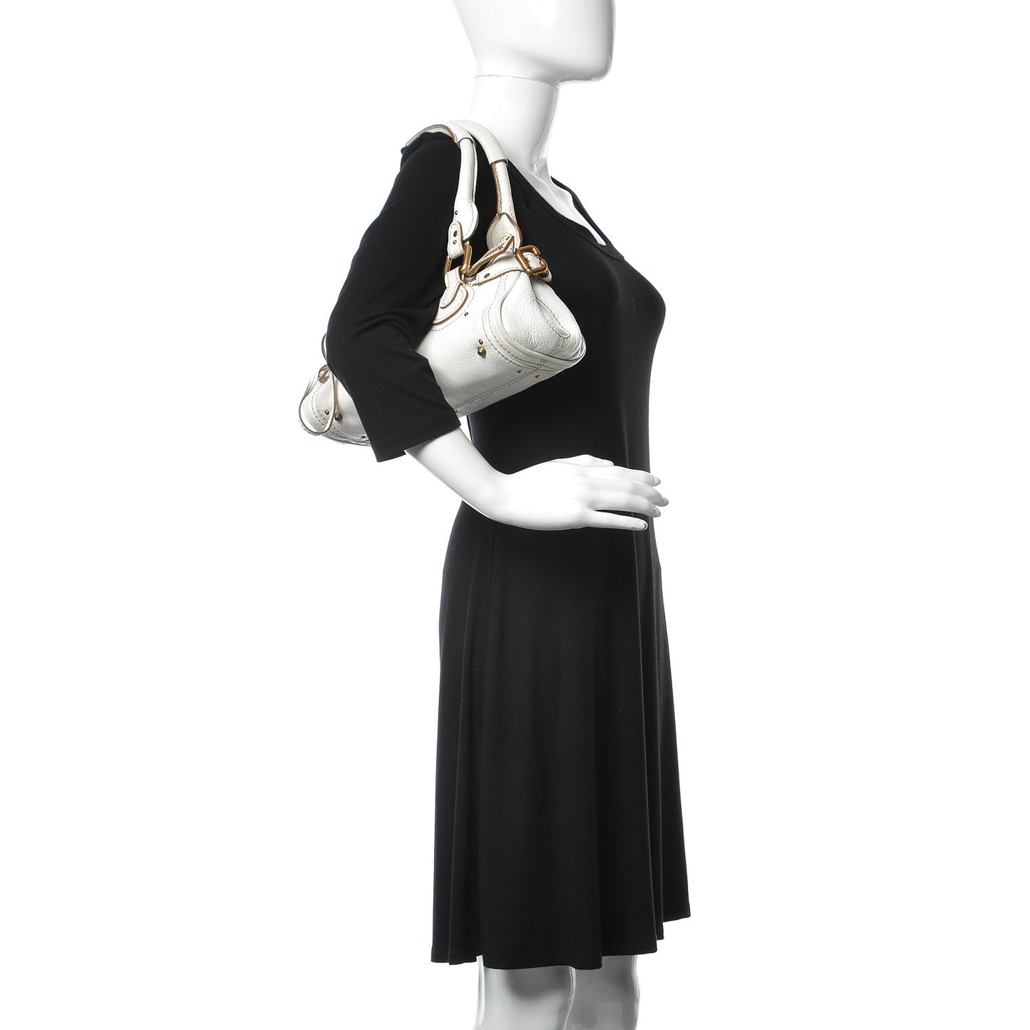 Calfskin Small Paddington Satchel White