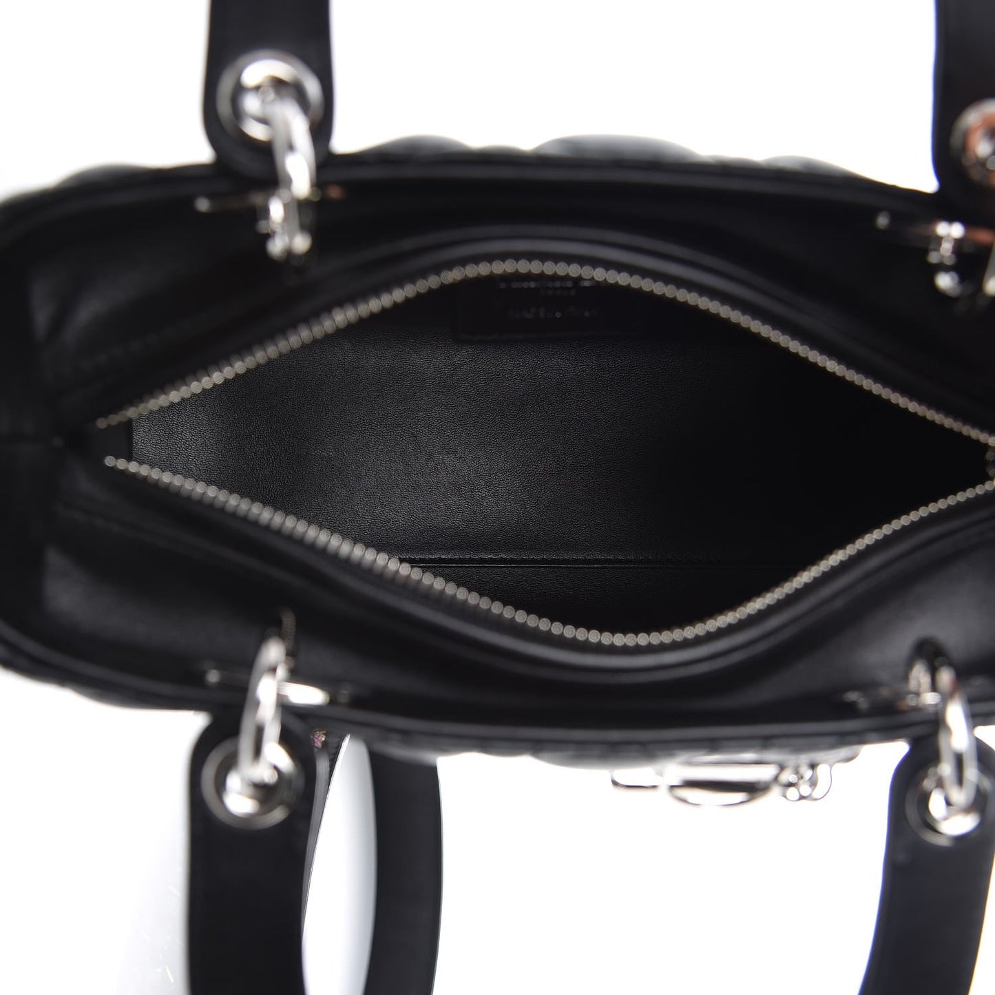 Lambskin Cannage Medium Lady Dior Crystal Strap Black