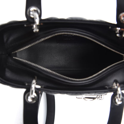 Christian Dior Lambskin Cannage Medium Lady Dior Crystal Strap Black 5 of 7