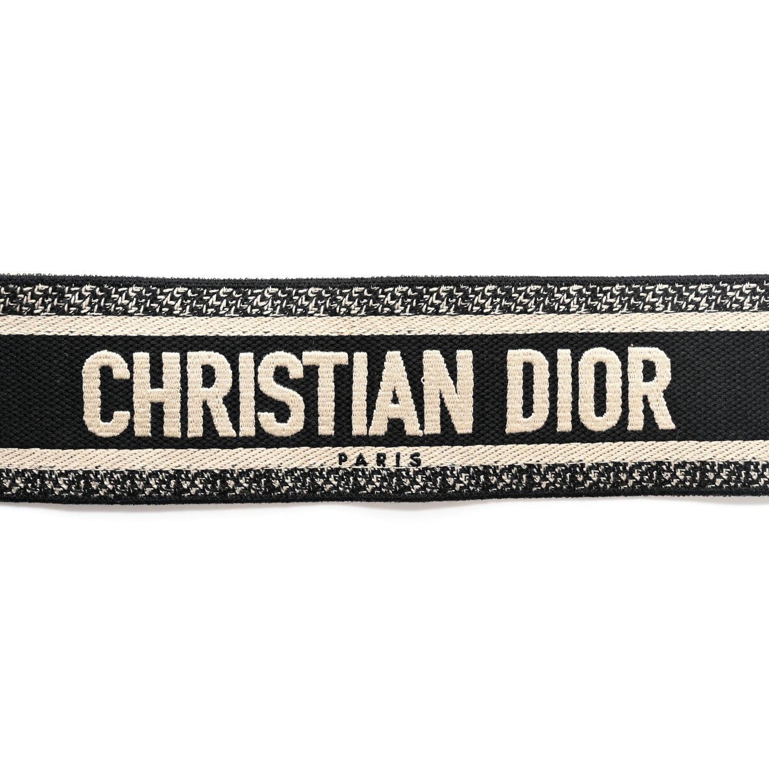 Christian Dior Canvas Embroidered Shoulder Strap Black 3 of 4