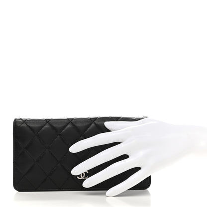 Chanel Lambskin Quilted Yen Wallet Black 2 of 9