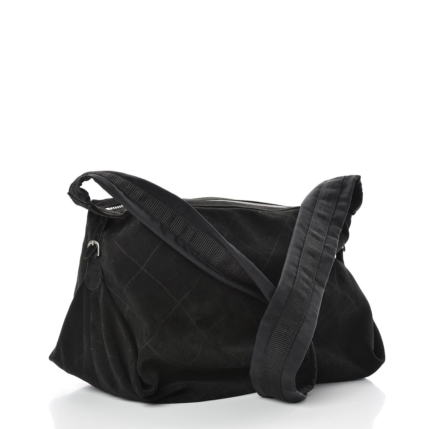 Chanel Suede Stitched Messenger Black 3 of 18