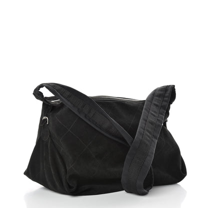 Chanel Suede Stitched Messenger Black 3 of 18