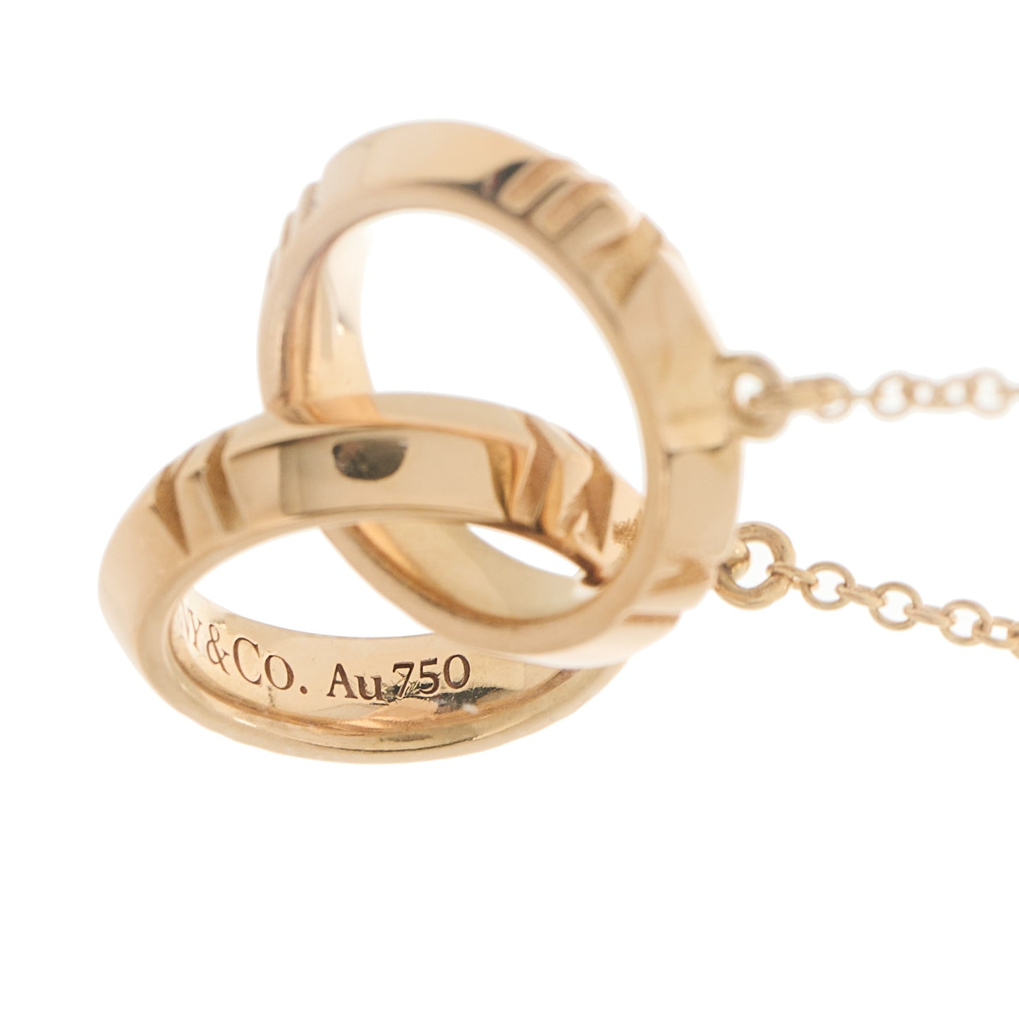 18K Rose Gold Interlocking Atlas Open Pendant Necklace