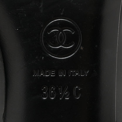 Chanel Patent Calfskin Pearl CC Loafers 36.5 Black 6 of 11