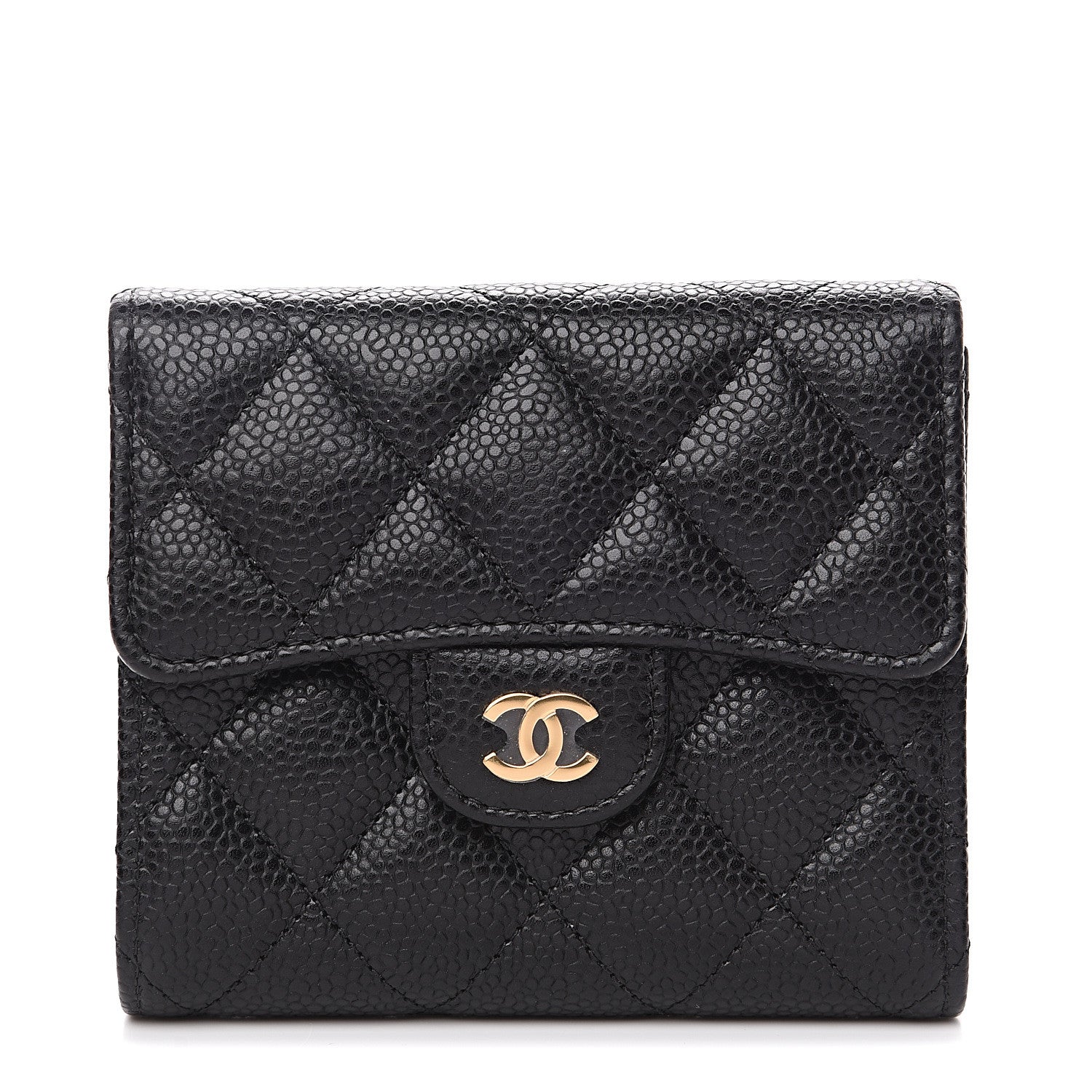 Chanel Caviar Quilted Compact Flap Wallet Black 1 of 8