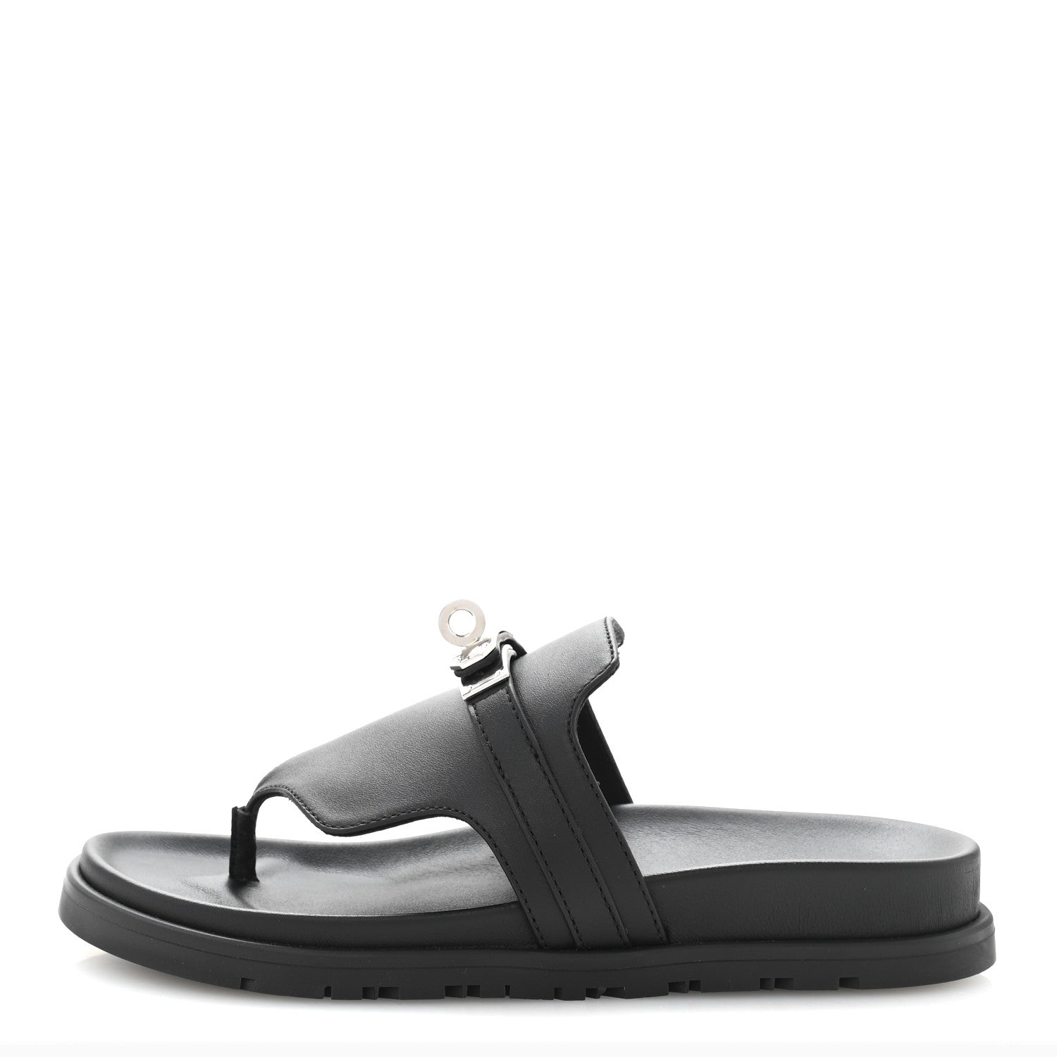 Hermes Calfskin Womens Empire Sandals 35 Black 1 of 10