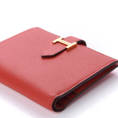 Hermes Epsom Bearn Compact Wallet Rouge De Coeur 7 of 10