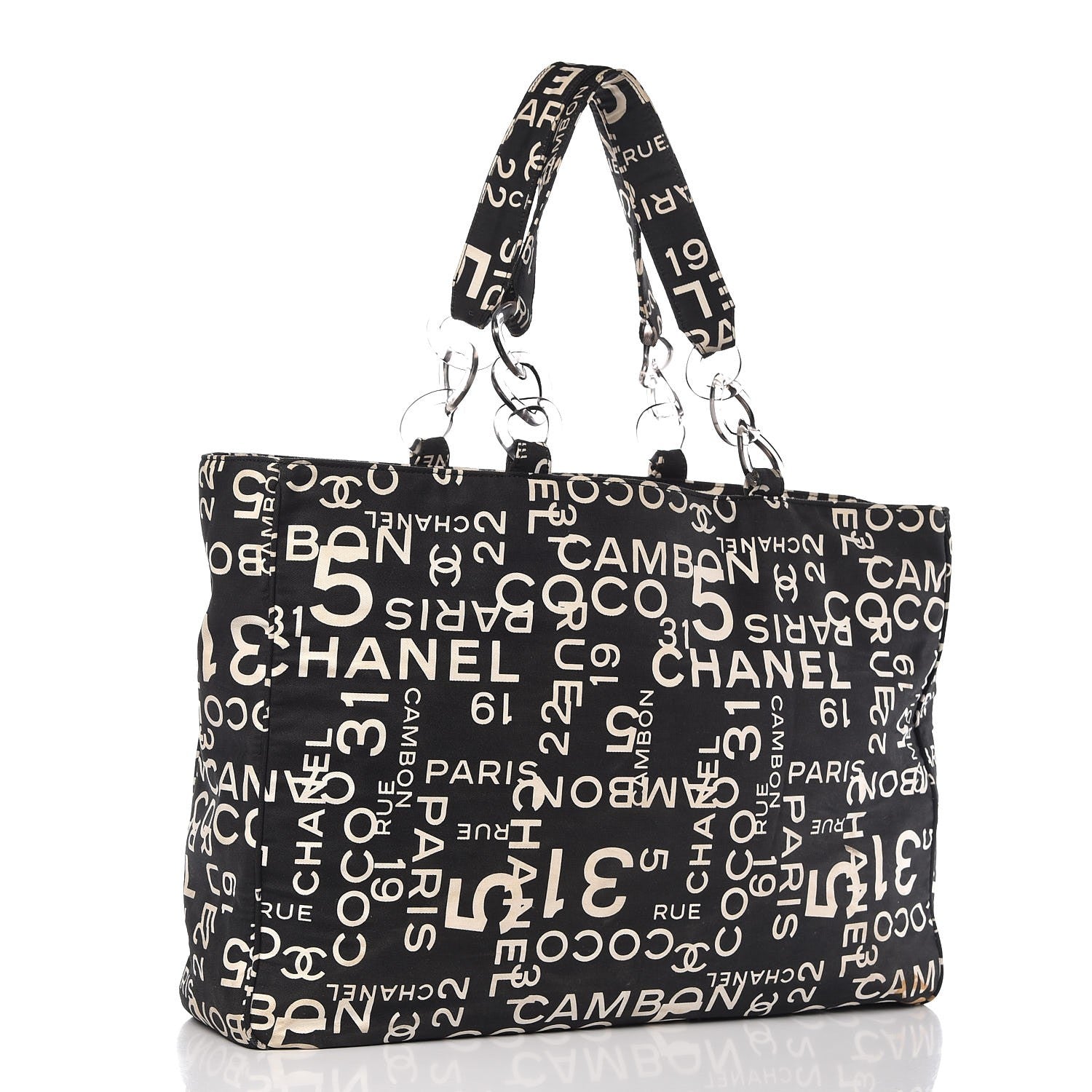 Chanel Canvas 31 Rue Cambon Beach Tote Black 3 of 12