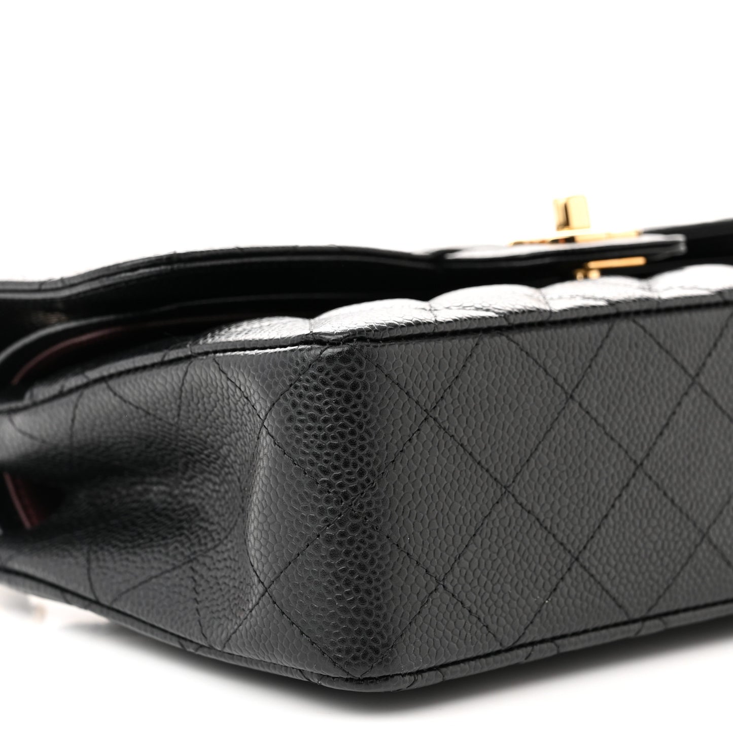 Caviar Quilted Small Double Flap Black