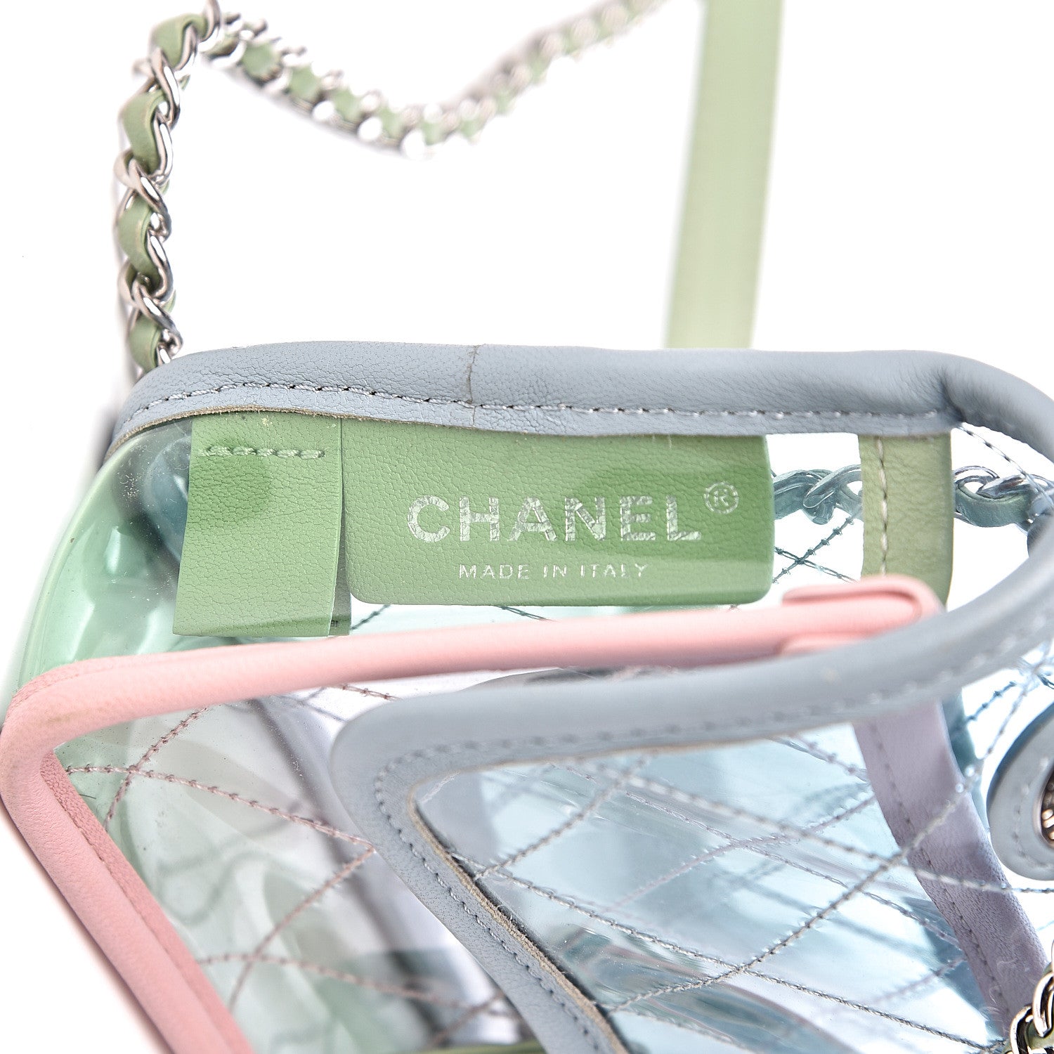 Chanel Lambskin PVC Quilted Mini Coco Splash Flap Blue Green 5 of 11