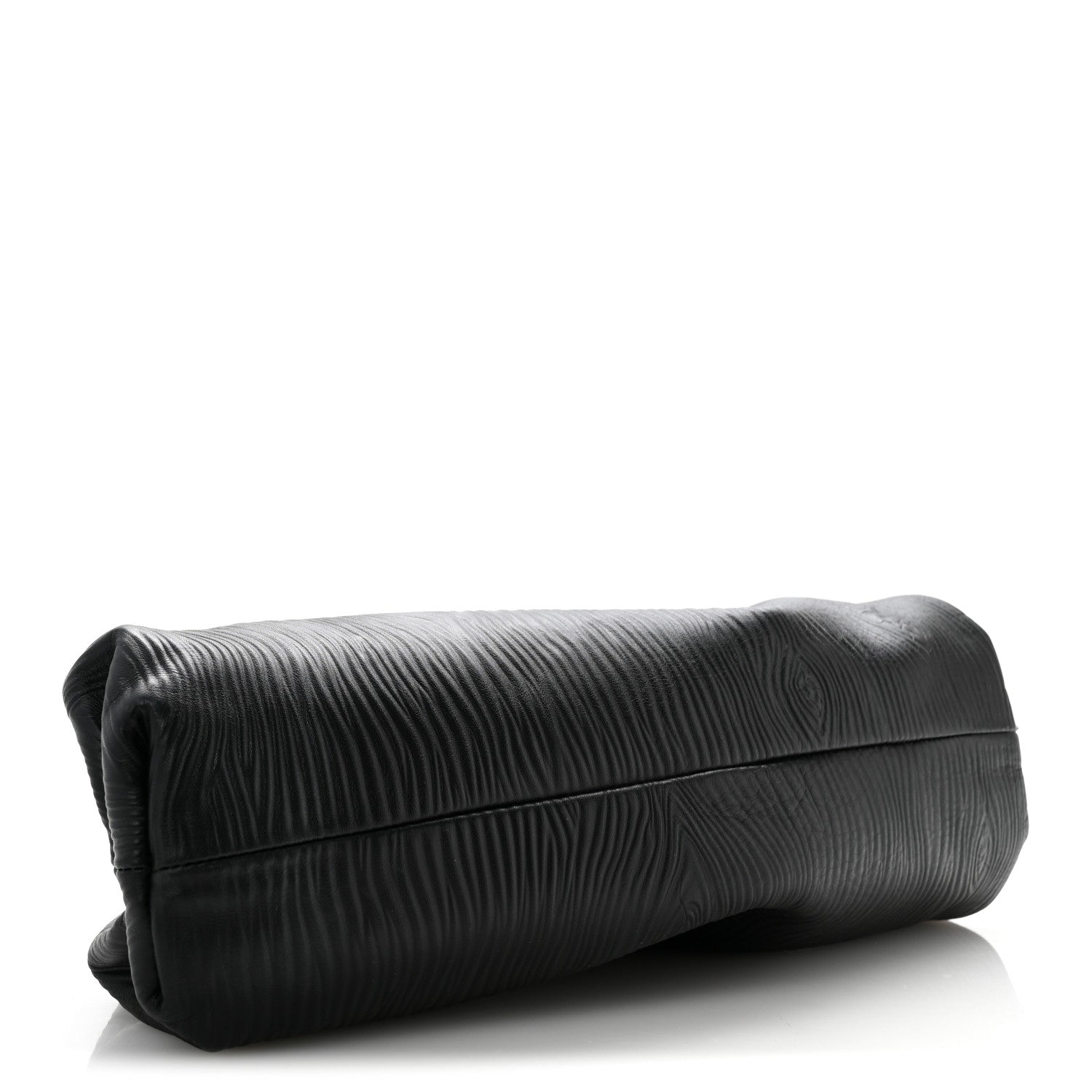 Bottega Veneta Bark Calfskin Embossed The Pouch Oversized Clutch Black 4 of 13
