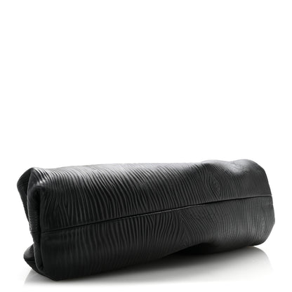 Bottega Veneta Bark Calfskin Embossed The Pouch Oversized Clutch Black 4 of 13