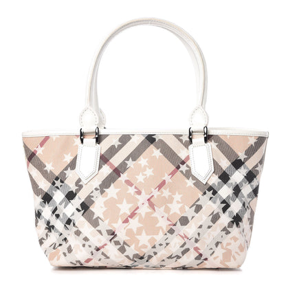 Burberry Patent Supernova Check Stars Medium Nickie Tote White 1 of 21