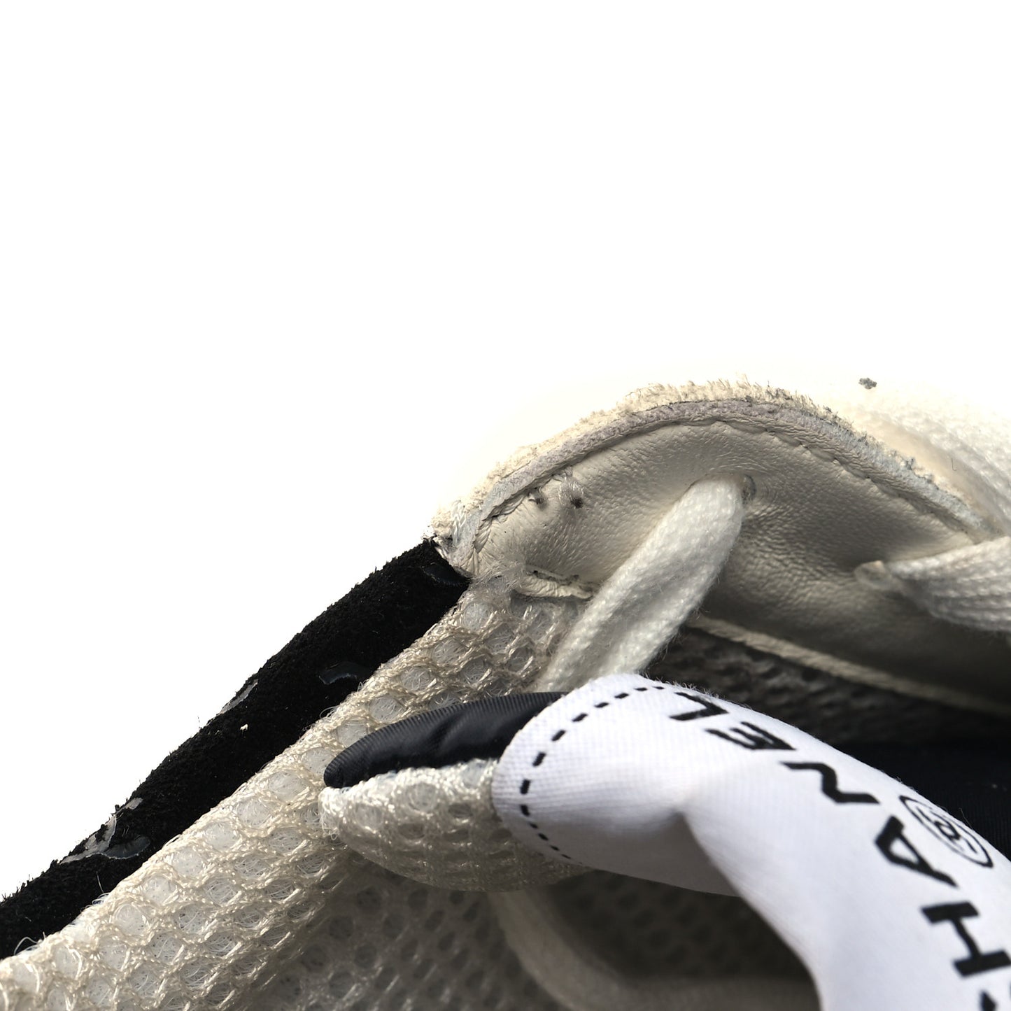 Nylon Suede Calfskin Printed CC Sneakers 41 White Black