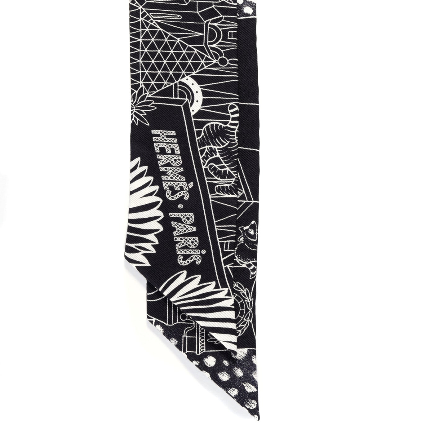 Silk Animapolis Twilly Black White