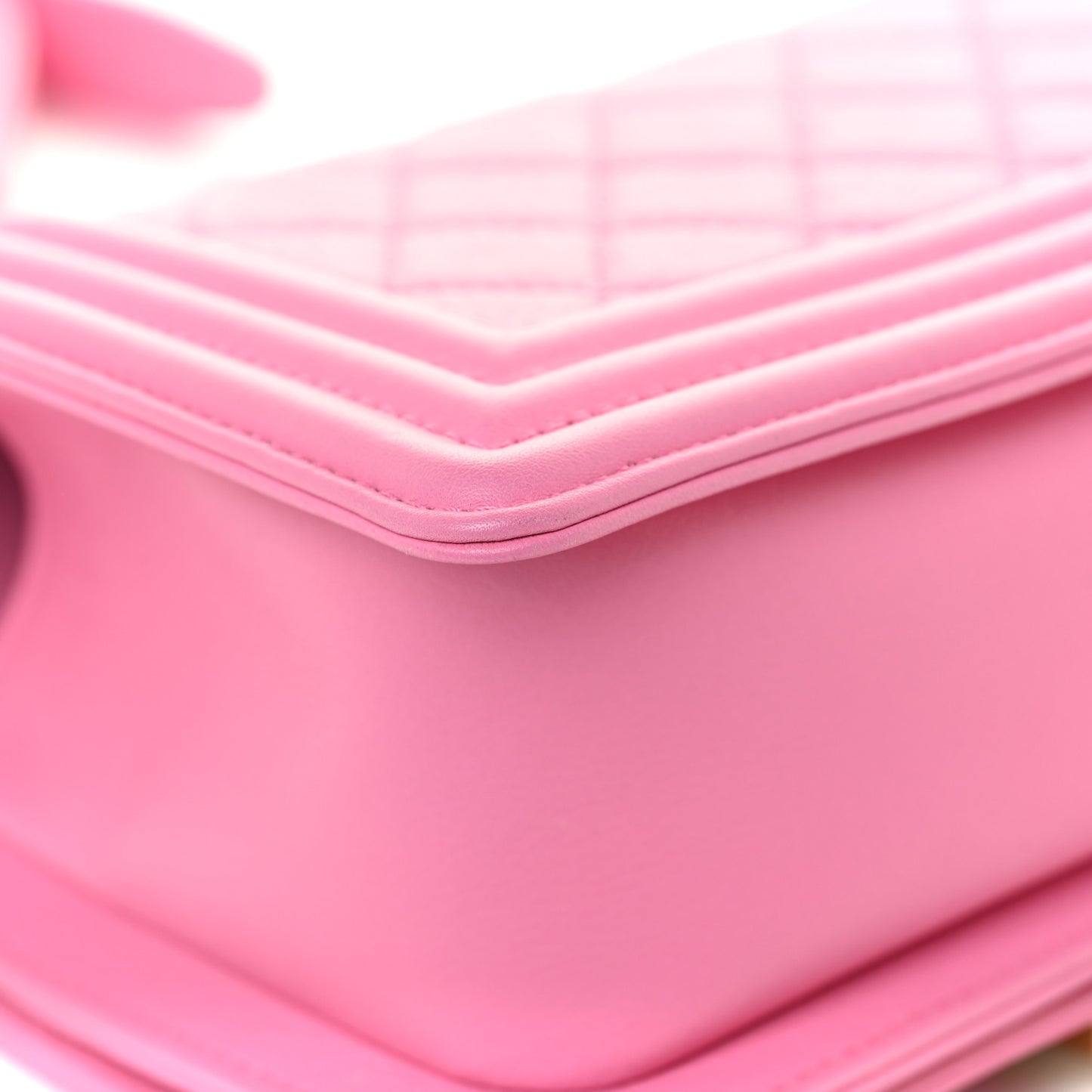 Calfskin Quilted Small Boy Flap Pink