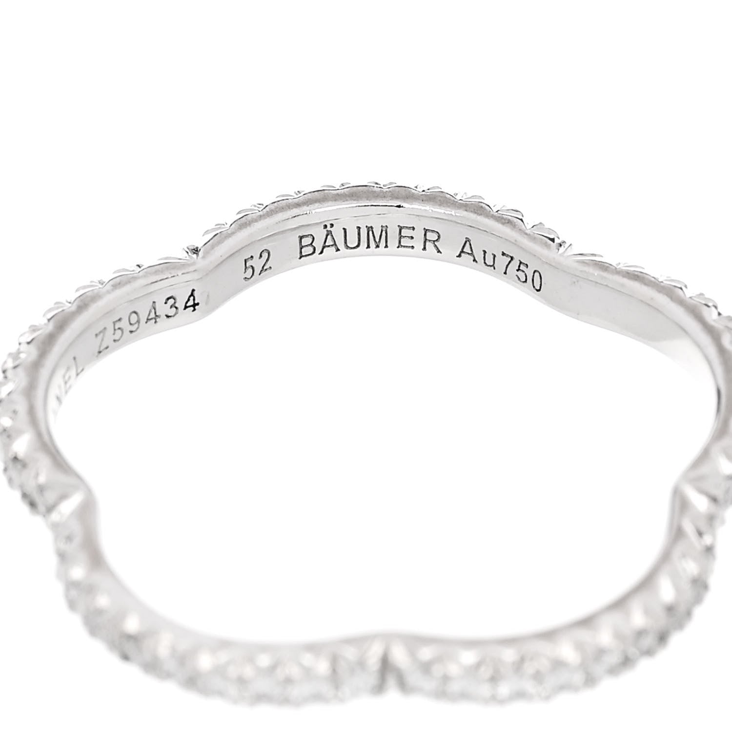 Chanel 18K White Gold Diamond Camellia Pave Band Ring 52 6 5 of 5