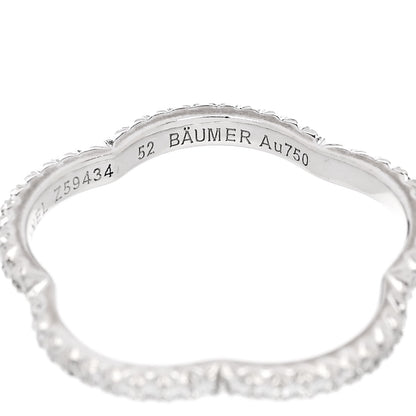 Chanel 18K White Gold Diamond Camellia Pave Band Ring 52 6 5 of 5