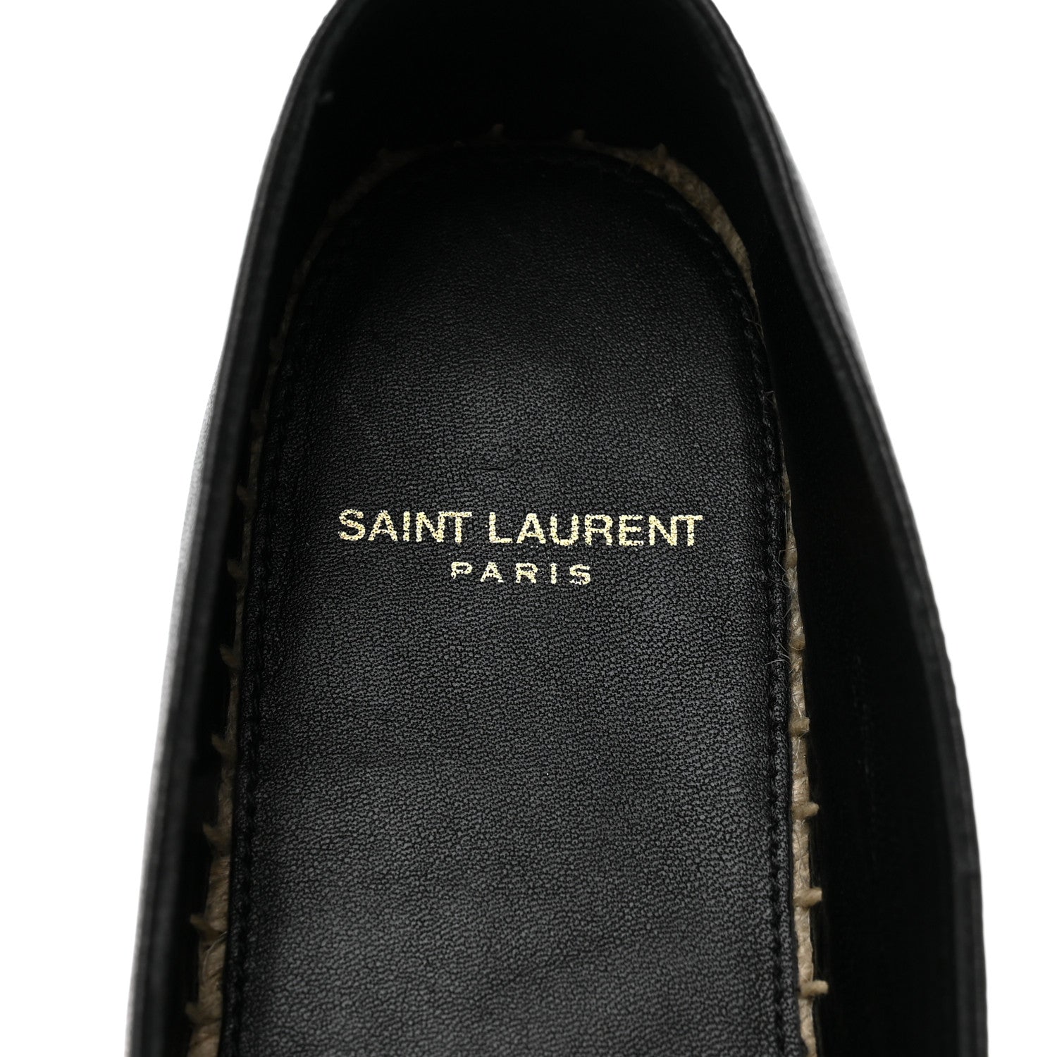 Saint Laurent Lambskin Monogram Espadrilles 36 Black 6 of 9