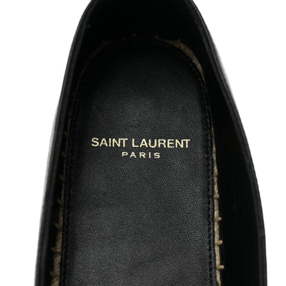 Saint Laurent Lambskin Monogram Espadrilles 36 Black 6 of 9