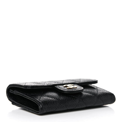 Chanel Caviar Quilted Flap Card Holder Wallet Black 4 of 9