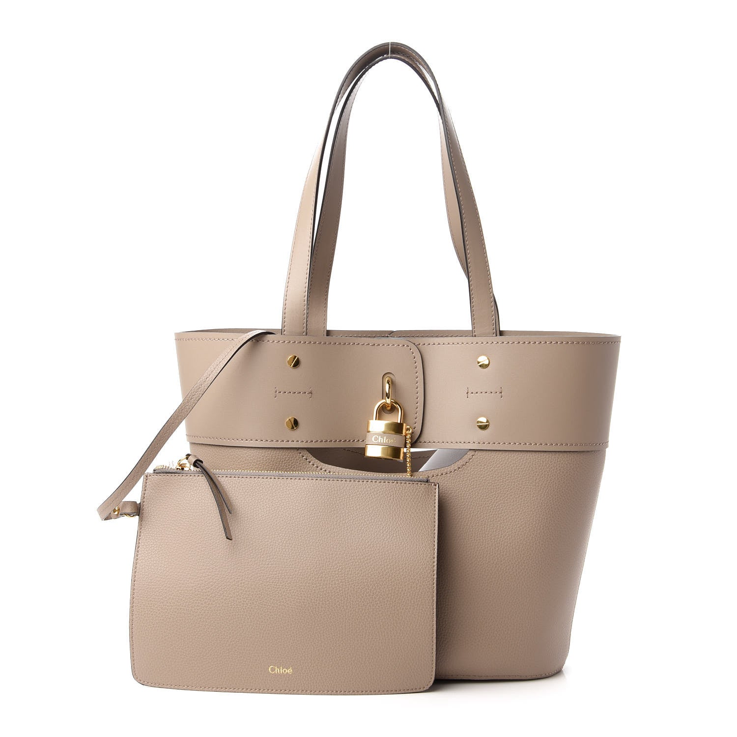 Chloe Smooth Grained Calfskin Small Aby Tote Motty Grey 10 of 10