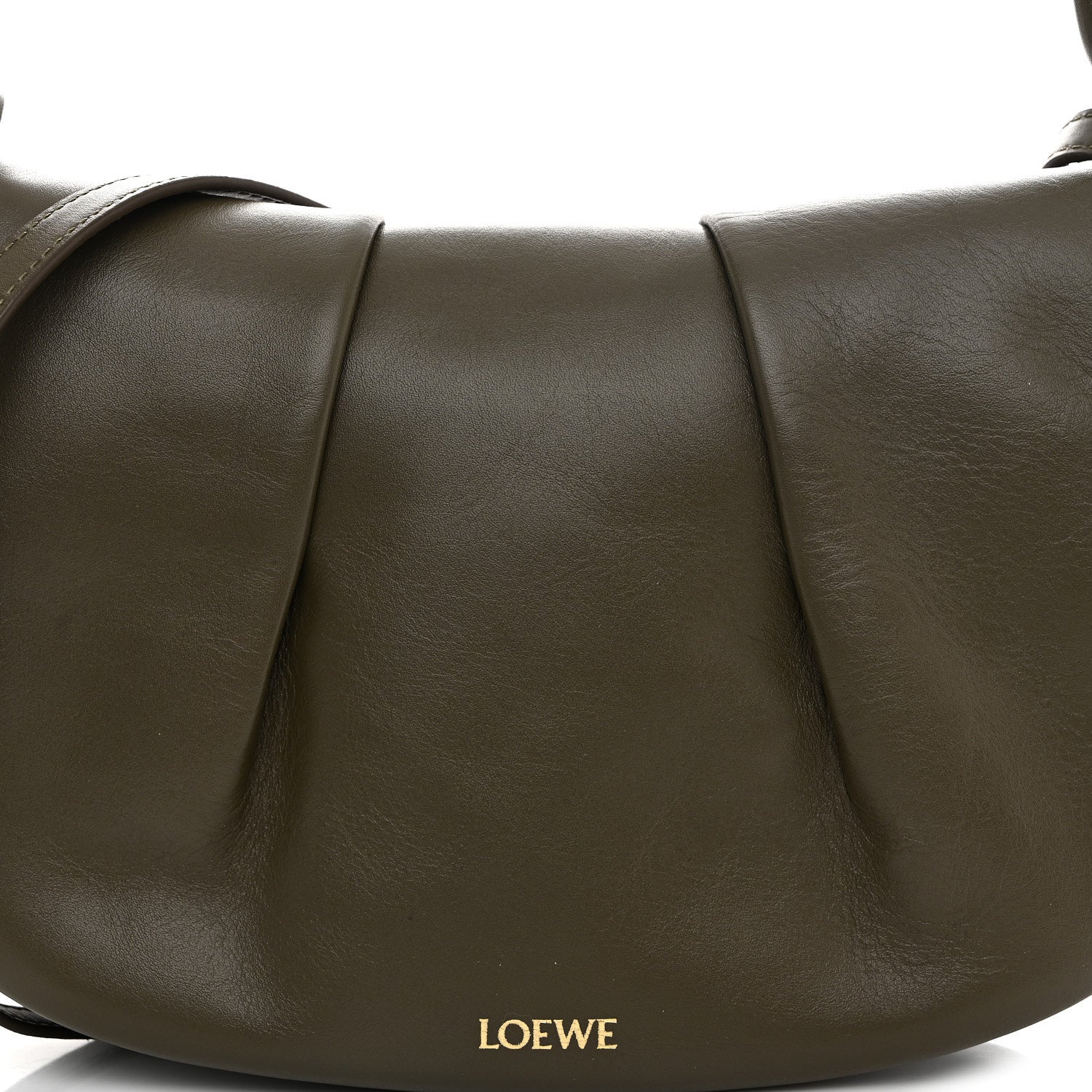 Loewe Shiny Nappa Calfskin Paseo Satchel Dark Khaki 8 of 10