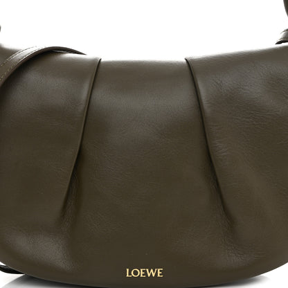 Loewe Shiny Nappa Calfskin Paseo Satchel Dark Khaki 8 of 10