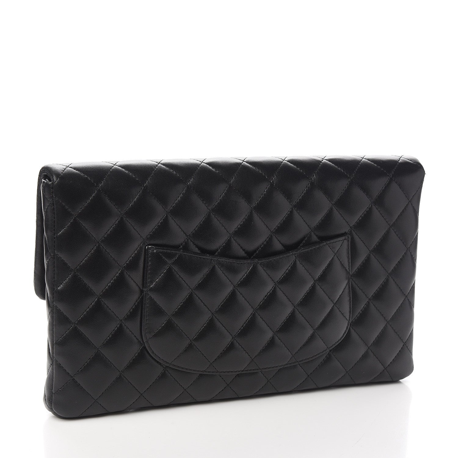 Chanel Lambskin Quilted Flap Clutch Black 2 of 8