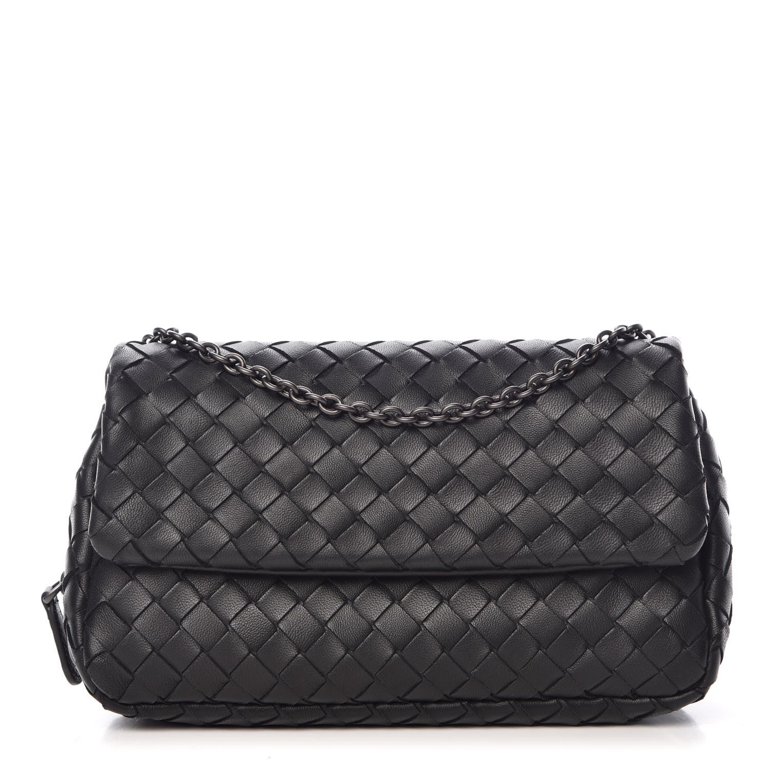Bottega Veneta Nappa Intrecciato Mini Chain Messenger Black 1 of 12