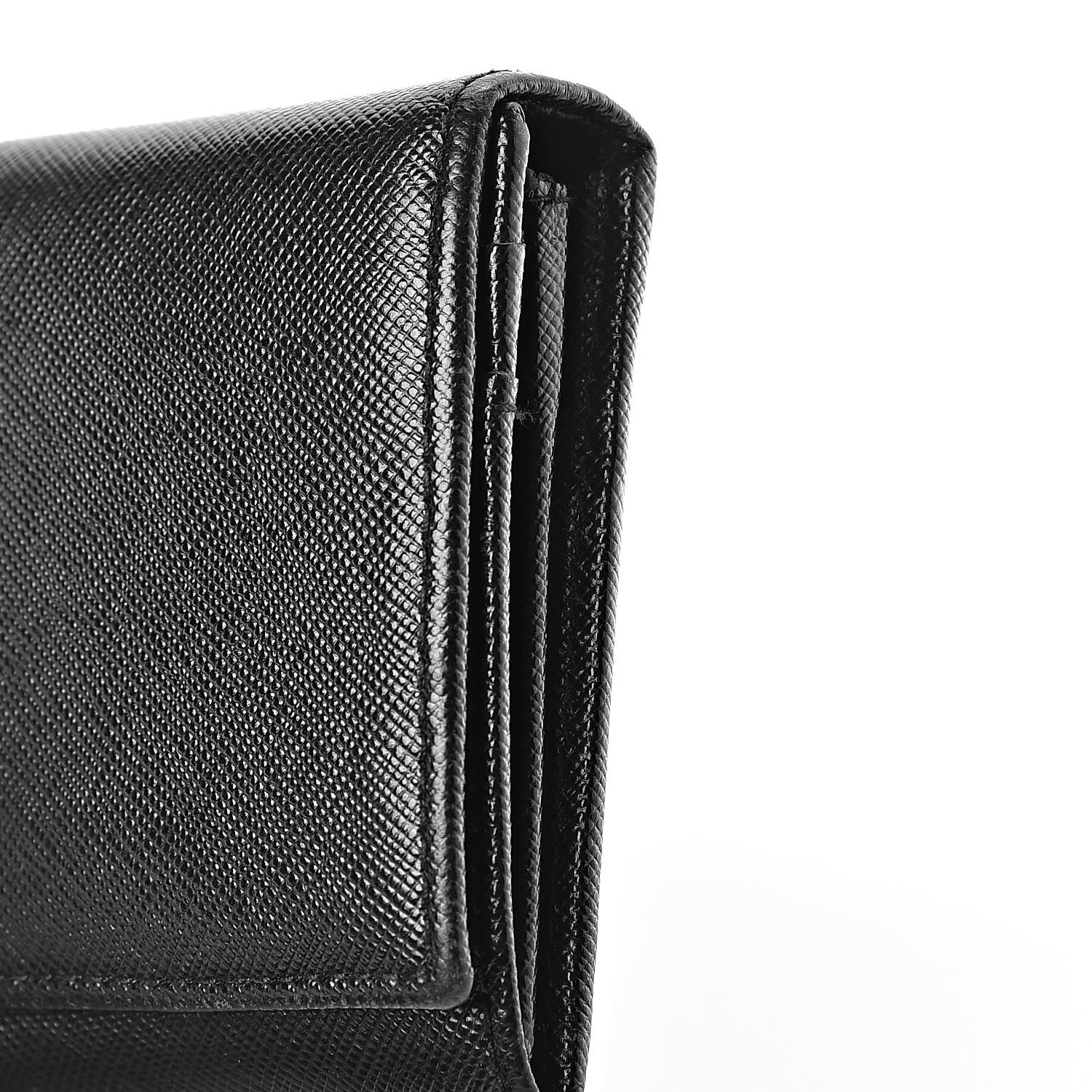 Prada Saffiano Continental Flap Wallet Black 9 of 14