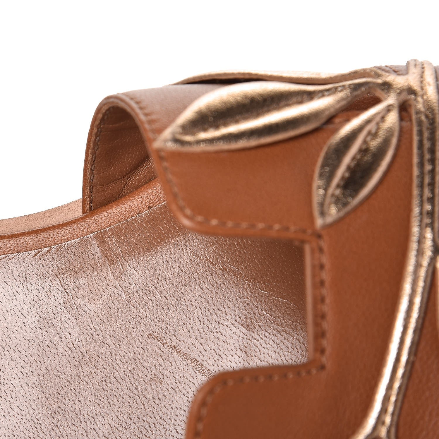 Hermes Laminated Nappa Calfskin Oran Sandals 39 Gold 9 of 12