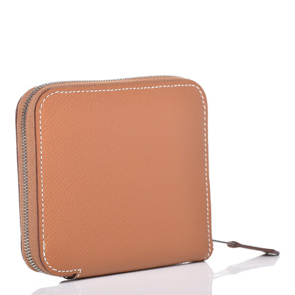 Hermes Epsom Silk'in Compact Wallet Gold 3 of 10