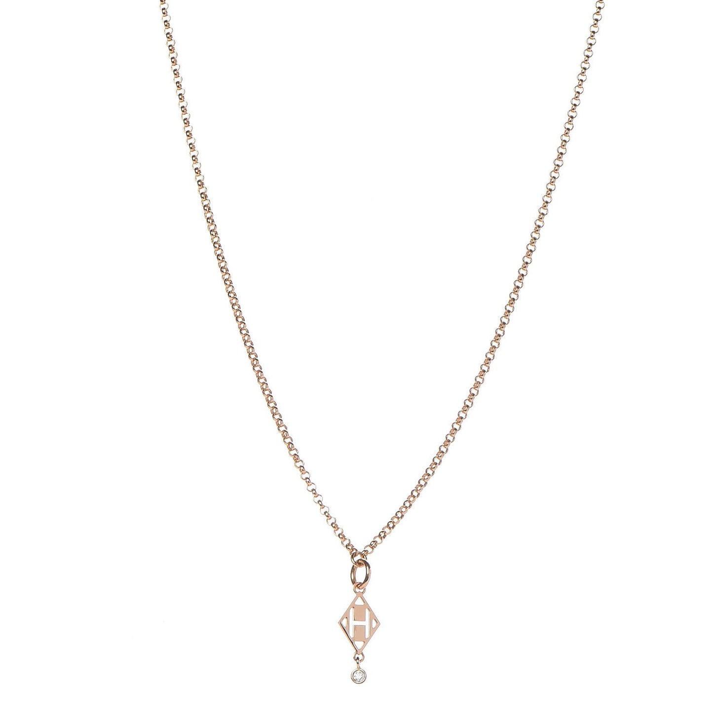 18K Rose Gold Diamond Gambade Pendant Necklace