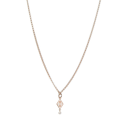 Hermes 18K Rose Gold Diamond Gambade Pendant Necklace 1 of 6