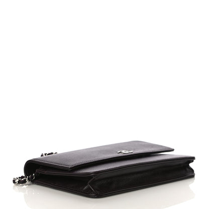 Chanel Caviar Sevruga Wallet On Chain WOC Plum 3 of 11